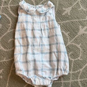 Sophie & Lucas Plaid Baby Bubble with Peter Pan Collar 18 Months